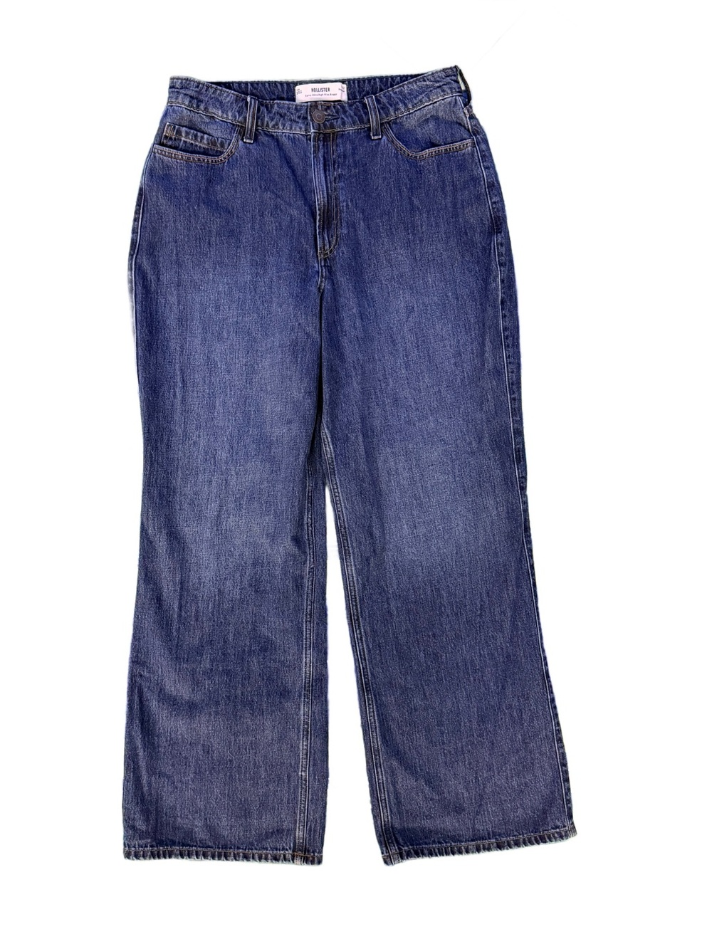 Hollister Curvy Ultra High-Rise Baggy Jeans Dark Wash Denim Size 14R / 32